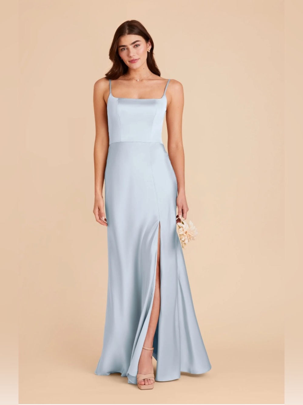 Birdy Grey Mai Satin Dress in Mist Blue